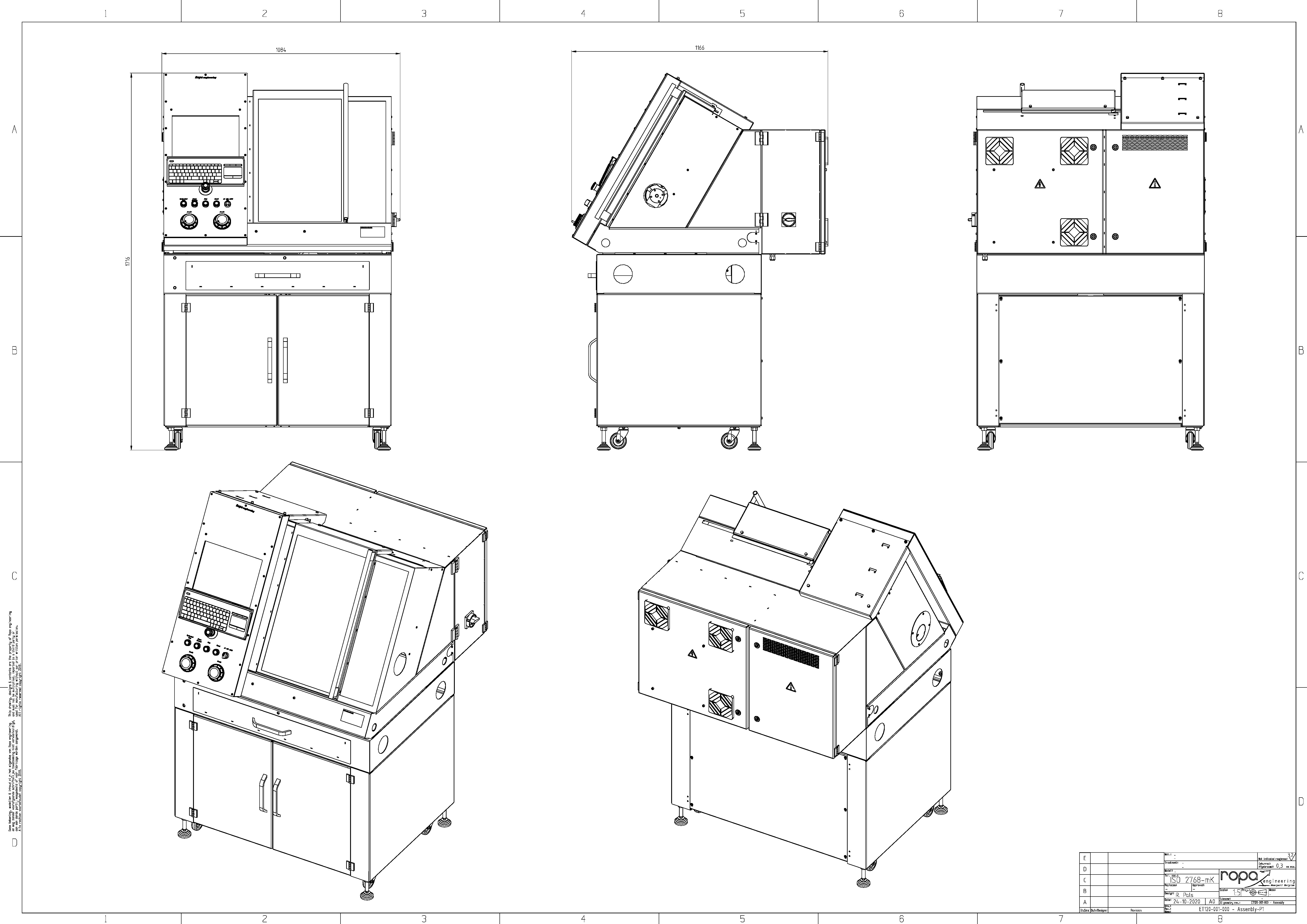 Emco Turn 120 Retrofit dimensions assembly drawing