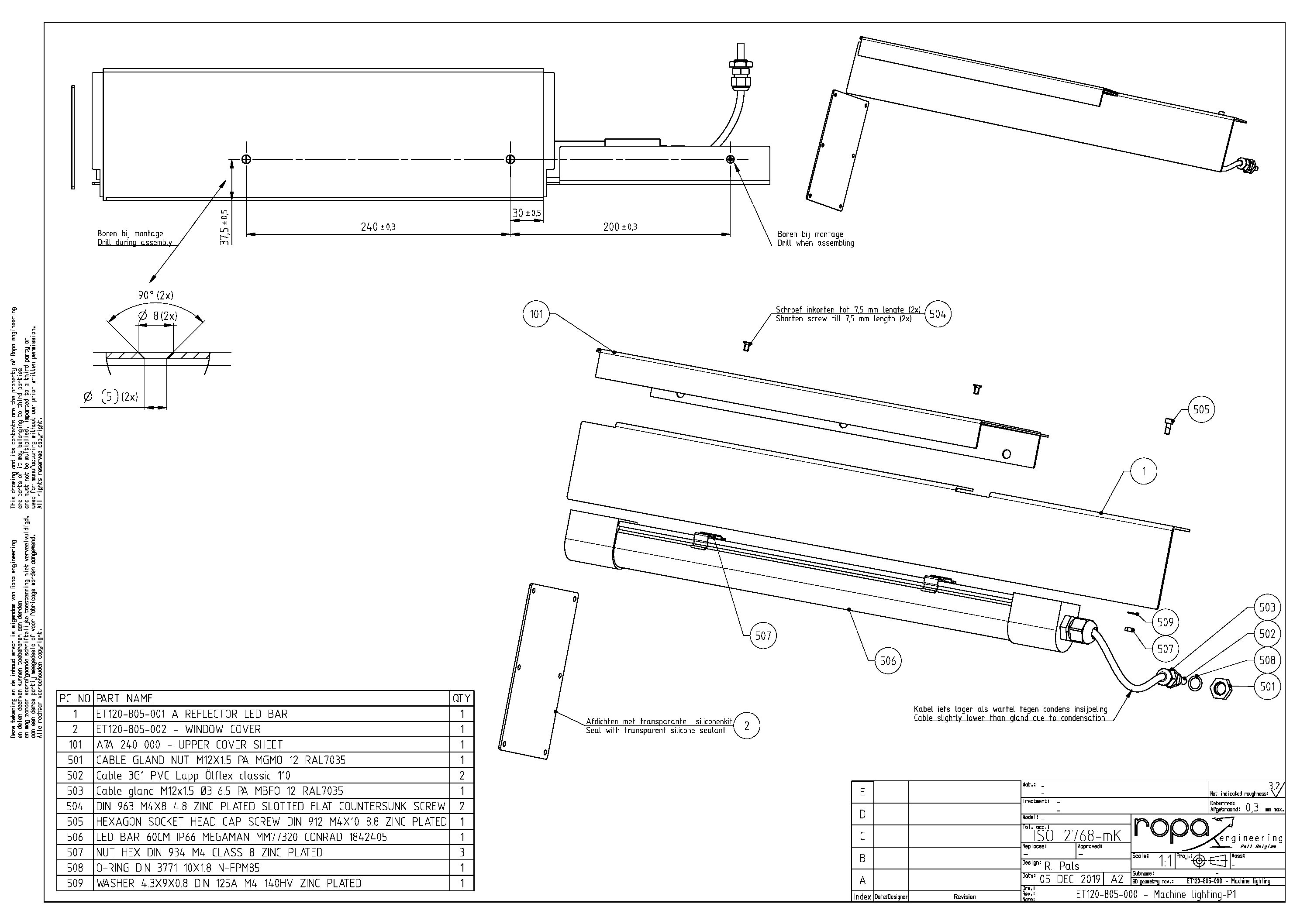 Emco Turn 120 Retrofit Lightning assembly drawing